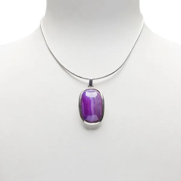 Ciondolo in Agata Viola con Argento