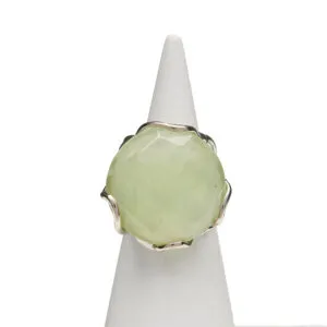 Bague réglable en argent avec Prehnite