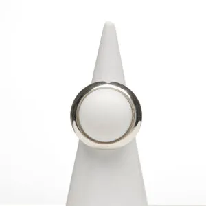 Anello in Argento con Agata Bianca