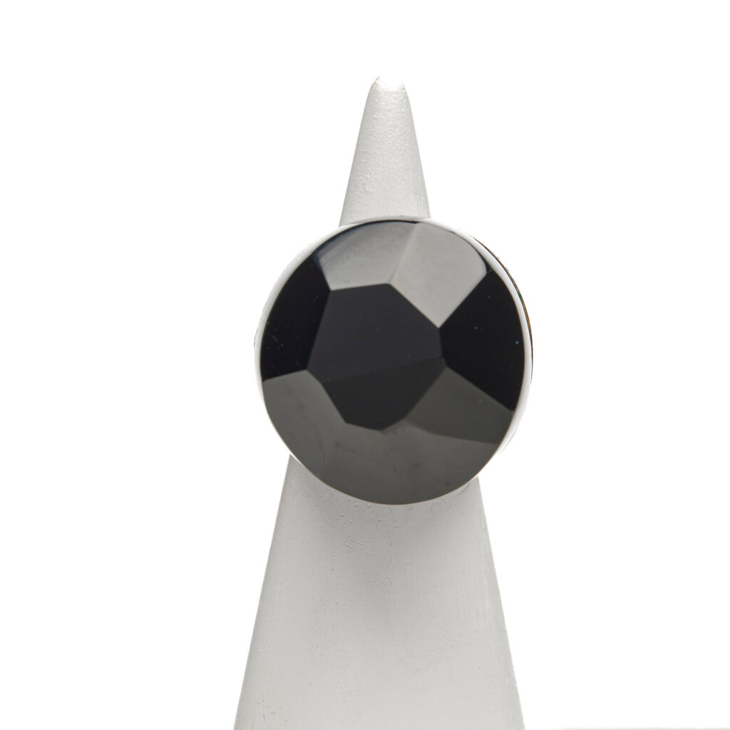 Zilveren ring met zwarte Agaat