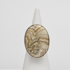 Anello Regolabile in Argento con Agata Crazy Lace