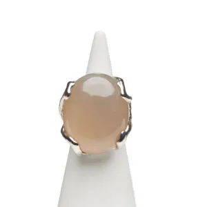 Bague réglable en argent avec pierre de lune