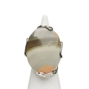 Anello Regolabile in Argento con Diaspro Landscape