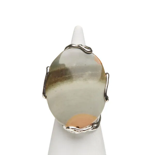 Anello Regolabile in Argento con Diaspro Landscape