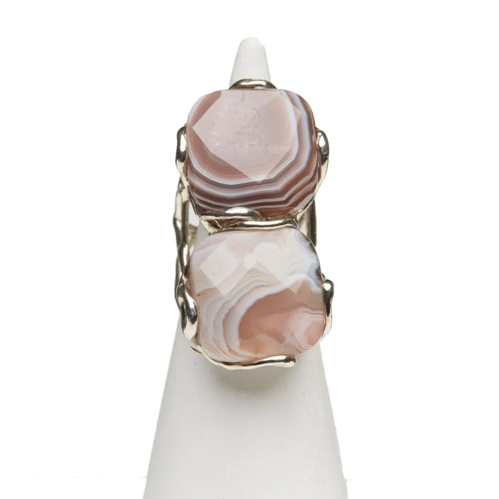 Anello Regolabile in Argento con Agata Botswana