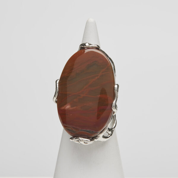 Anello Regolabile in Argento con Diaspro