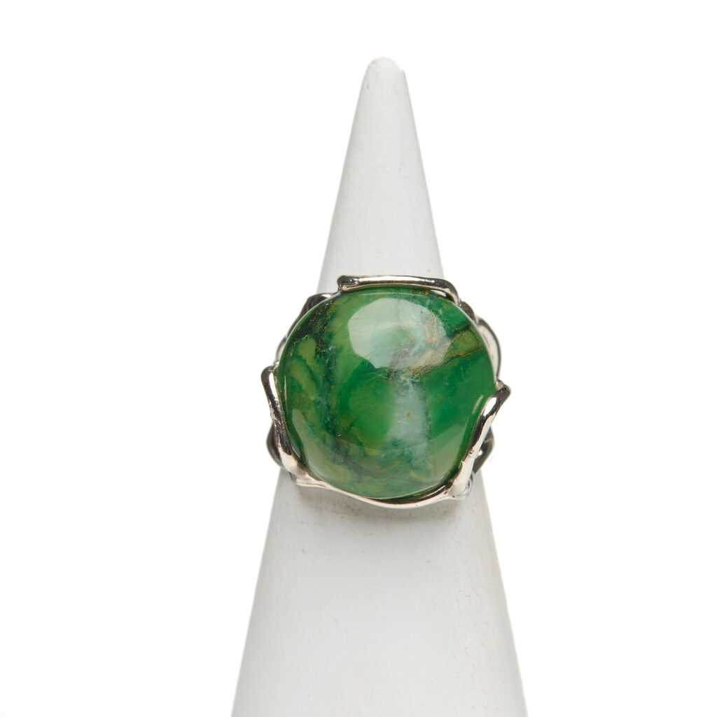 Zilveren ring met mosagaat