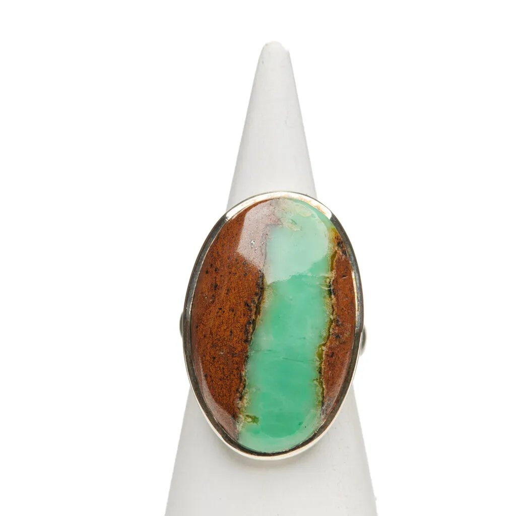 Zilveren ring met chrysoprase