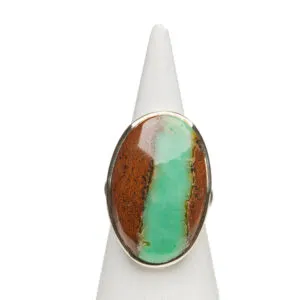 Bague en argent avec chrysoprase