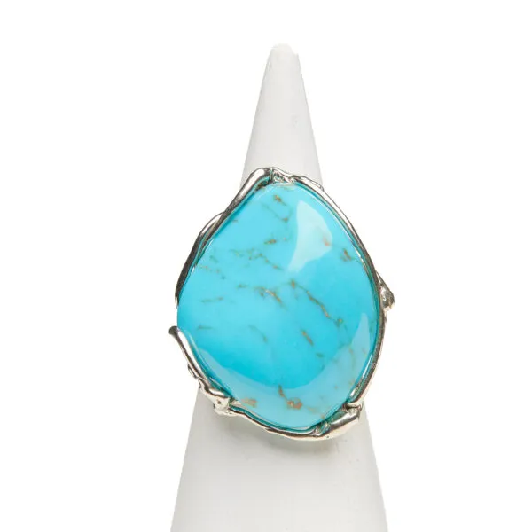Anello Regolabile in Argento con Pasta di Turchese