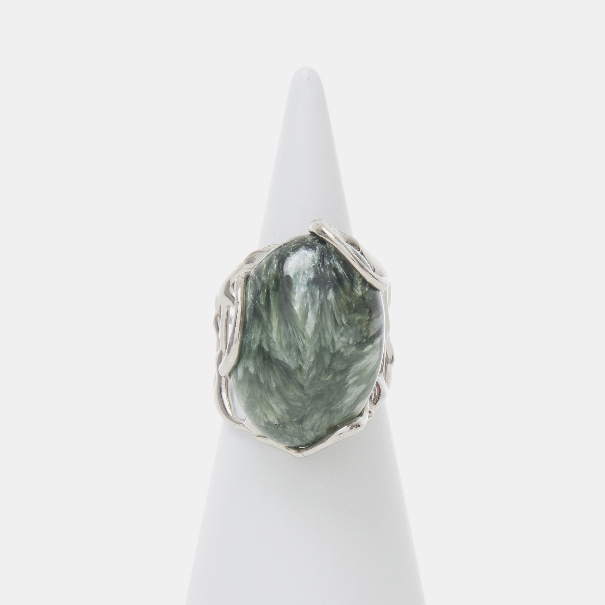 Anello Regolabile in Argento con Serafinite Anello Regolabile in Argento con Serafinite