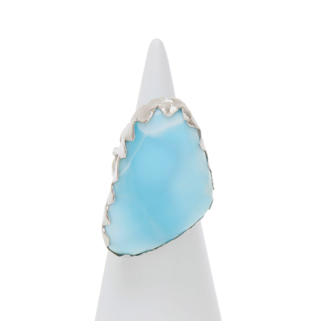 Bague réglable en argent avec Larimar