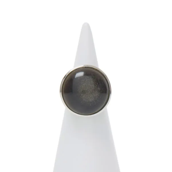 Anello in Argento con Ossidiana Gold