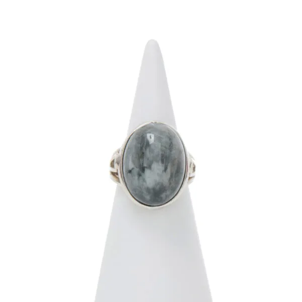 Anello Regolabile in Argento con Occhio di Gatto