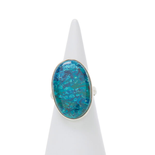 Anello in Argento con Azzurrite Crisocolla
