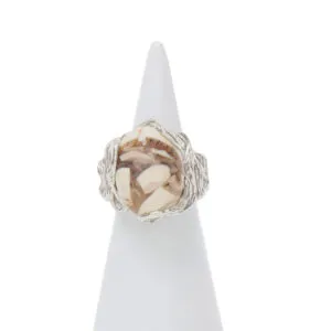 Bague réglable en argent avec Jaspe