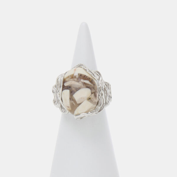 Anello Regolabile in Argento con Diaspro