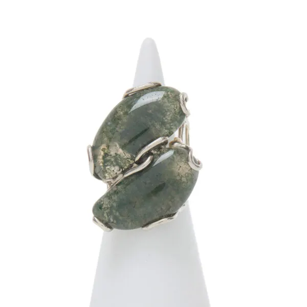 Anello Regolabile in Argento con Agata Muschiata