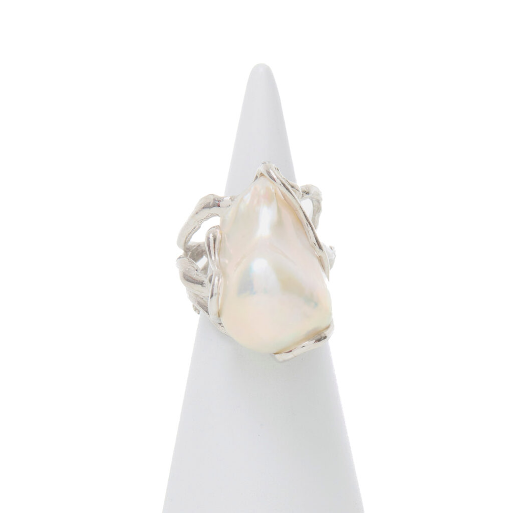 Anello Regolabile in Argento con Perla Barocca