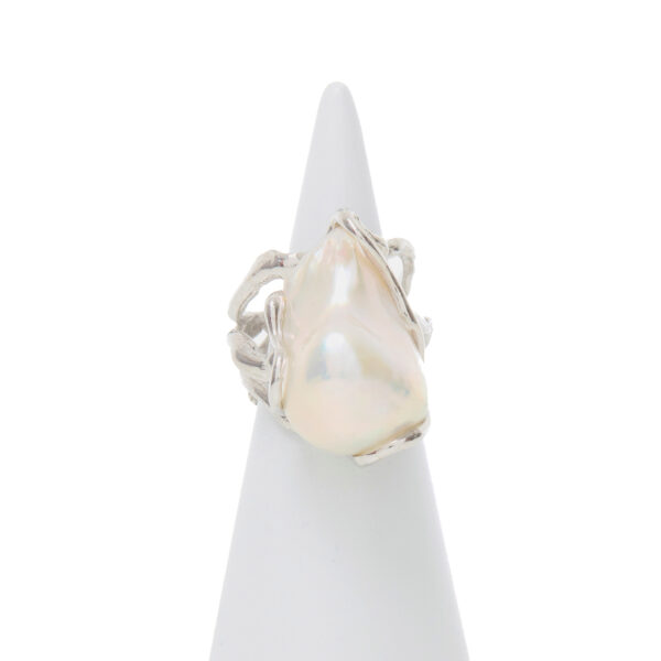 Anello Regolabile in Argento con Perla Barocca