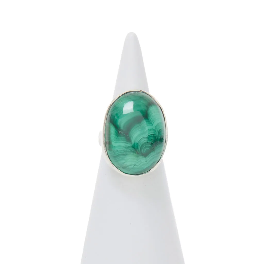 Zilveren ring met Malachiet