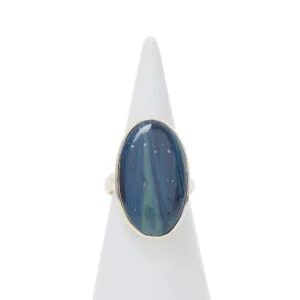 Zilveren ring met Blauw Leland