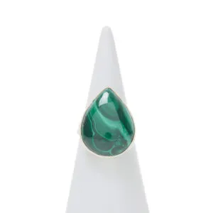 Zilveren ring met Malachiet