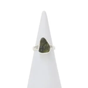Anello in Argento con Moldavite grezza