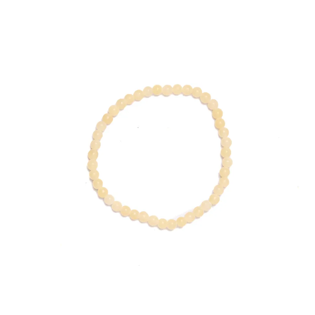 Bracelet élastique en calcite jaune