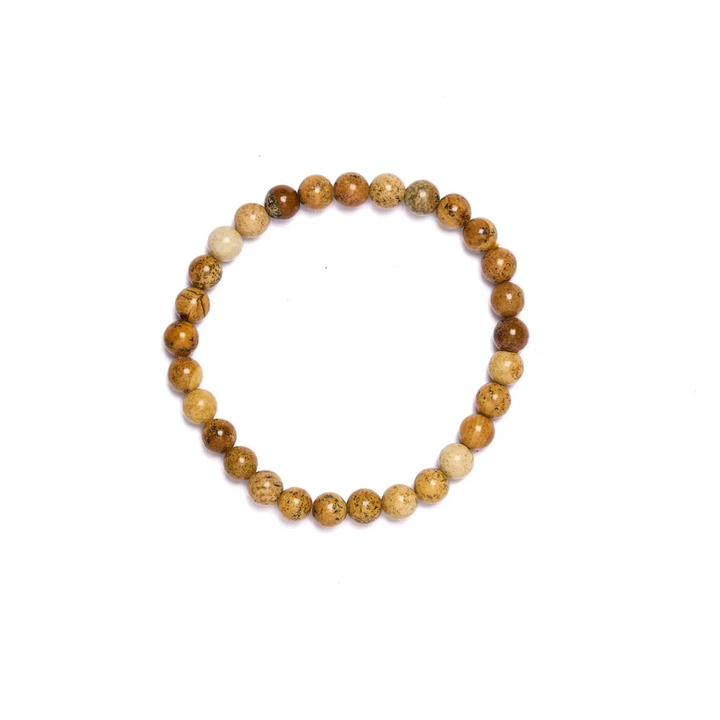Bracelet élastique en jaspe paysage