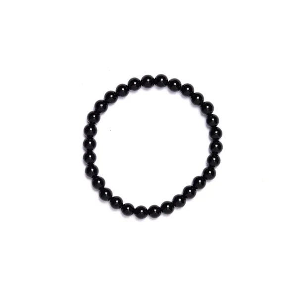 Bracciale elastico in Agata Nera