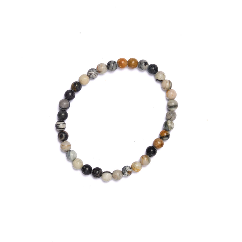 Bracciale elastico in Diaspro Zebrato