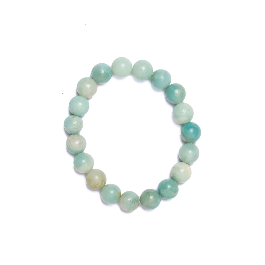Bracciale Elastico in Amazzonite a Sfera da 10mm