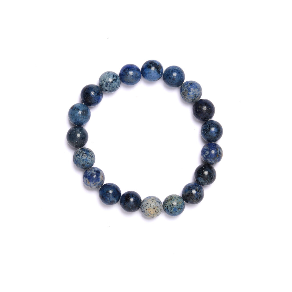 Bracciale Elastico in Dumortierite a Sfera da 10mm