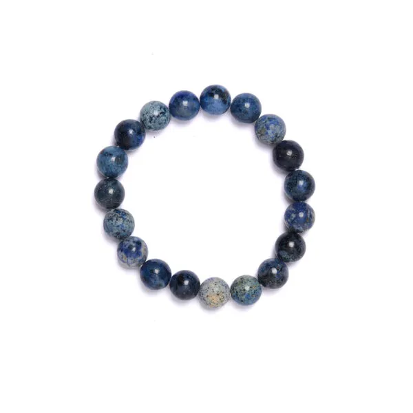 Bracciale Elastico in Dumortierite a Sfera da 10mm