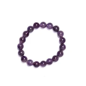 Bracciale Elastico in Ametista a sfera da 10 mm