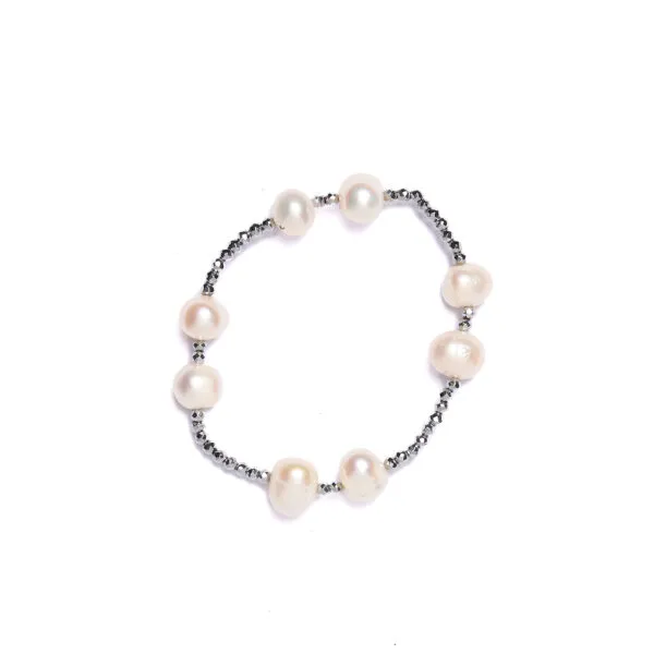 Bracciale Elastico in Perle con Ematite