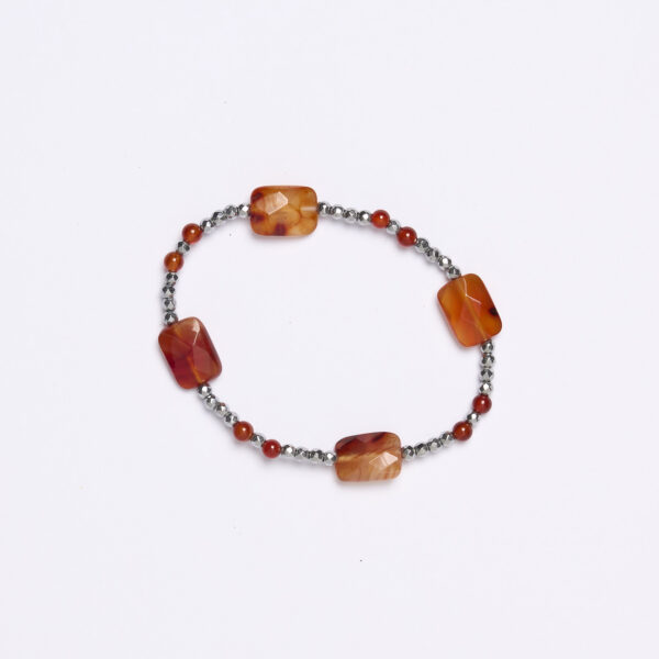 Bracciale Elastico in Corniola con Ematite