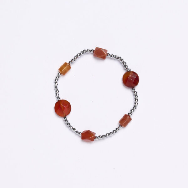 Bracciale Elastico in Corniola con Ematite