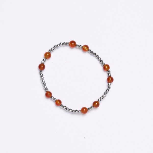 Bracciale Elastico in Corniola con Ematite