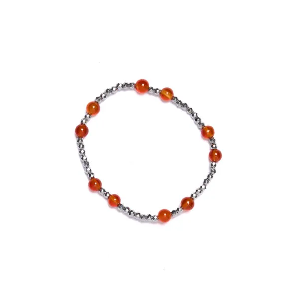 Bracciale Elastico in Corniola con Ematite
