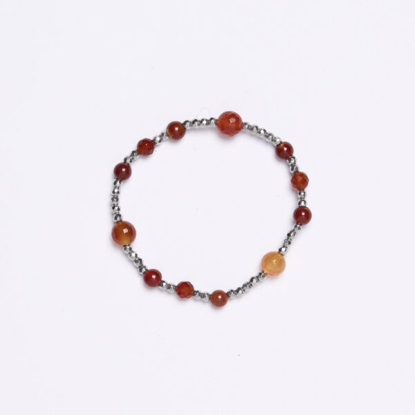 Bracciale Elastico in Corniola con Ematite