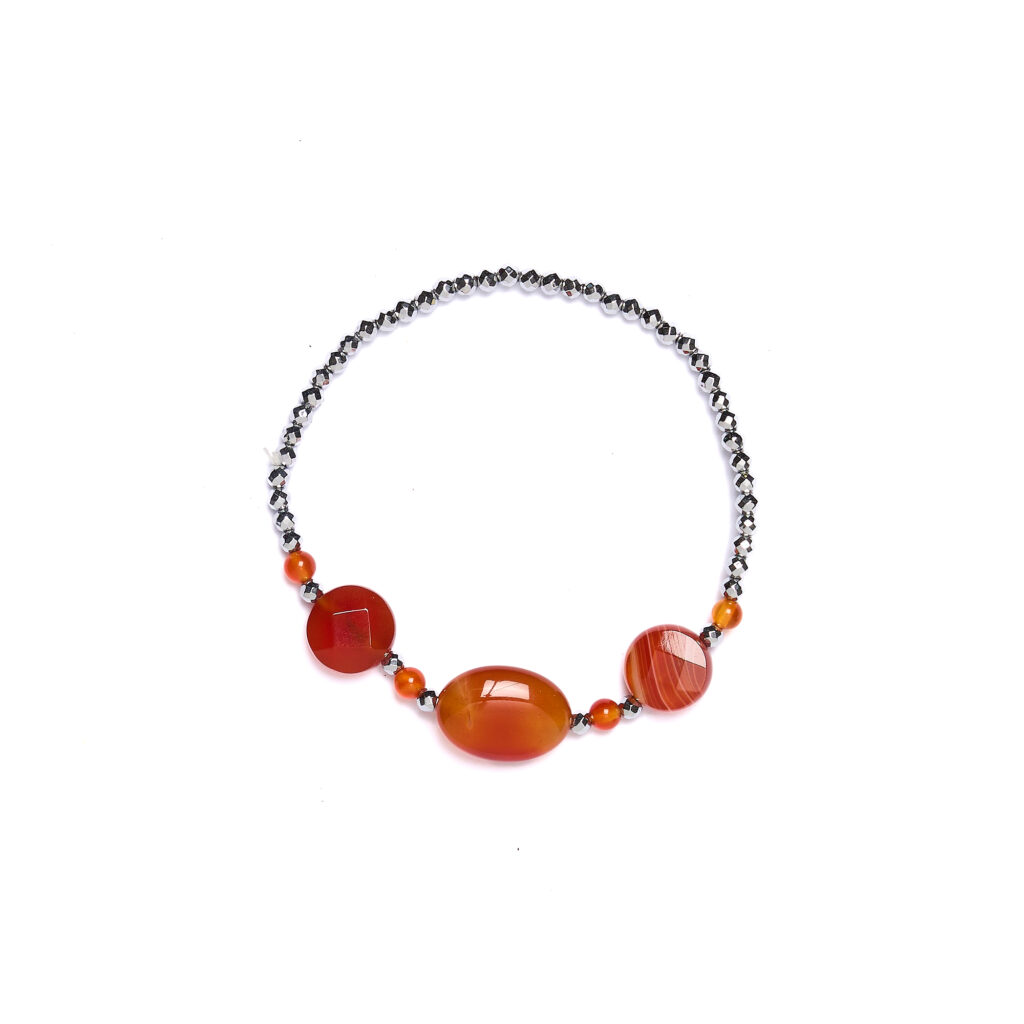 Bracciale Elastico in Corniola con Ematite