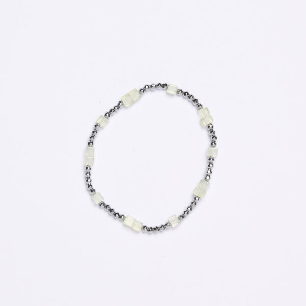 Bracciale Elastico in Prehnite ed Ematite