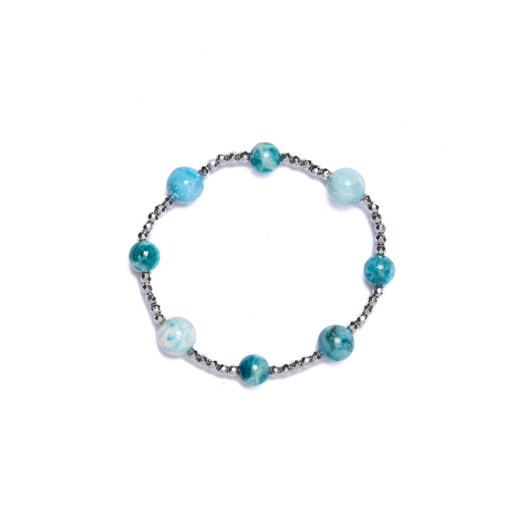 Bracciale Elastico in Ematite ed Apatite
