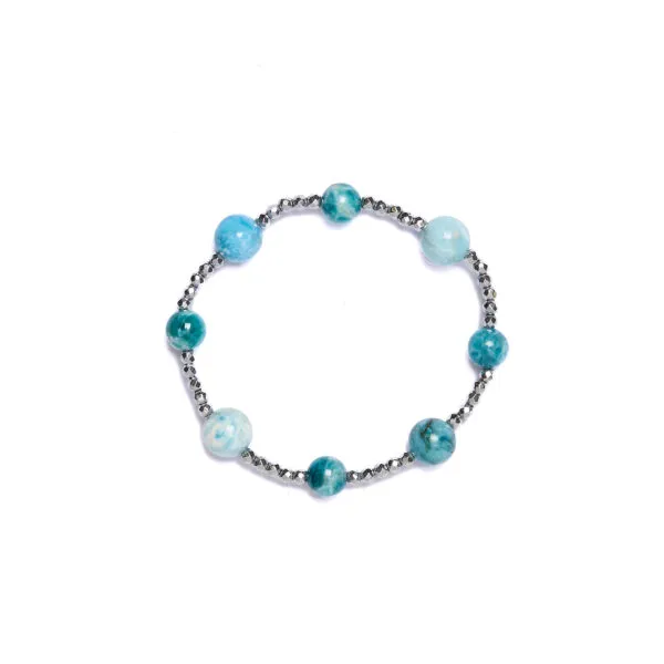 Bracciale Elastico in Ematite ed Apatite