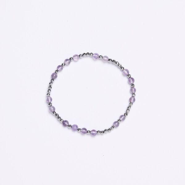 Bracciale Elastico in Ematite ed Ametista