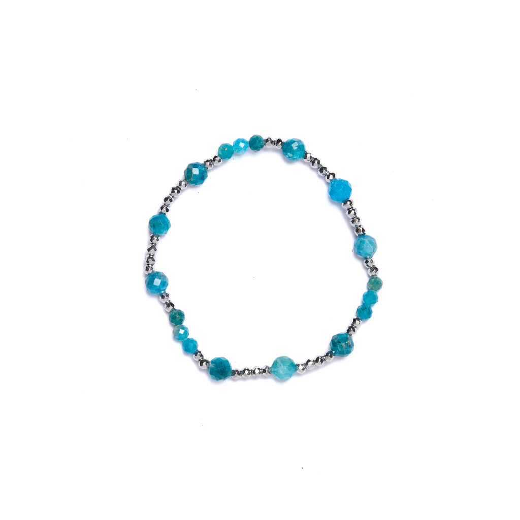 Bracciale Elastico in Ematite ed Apatite
