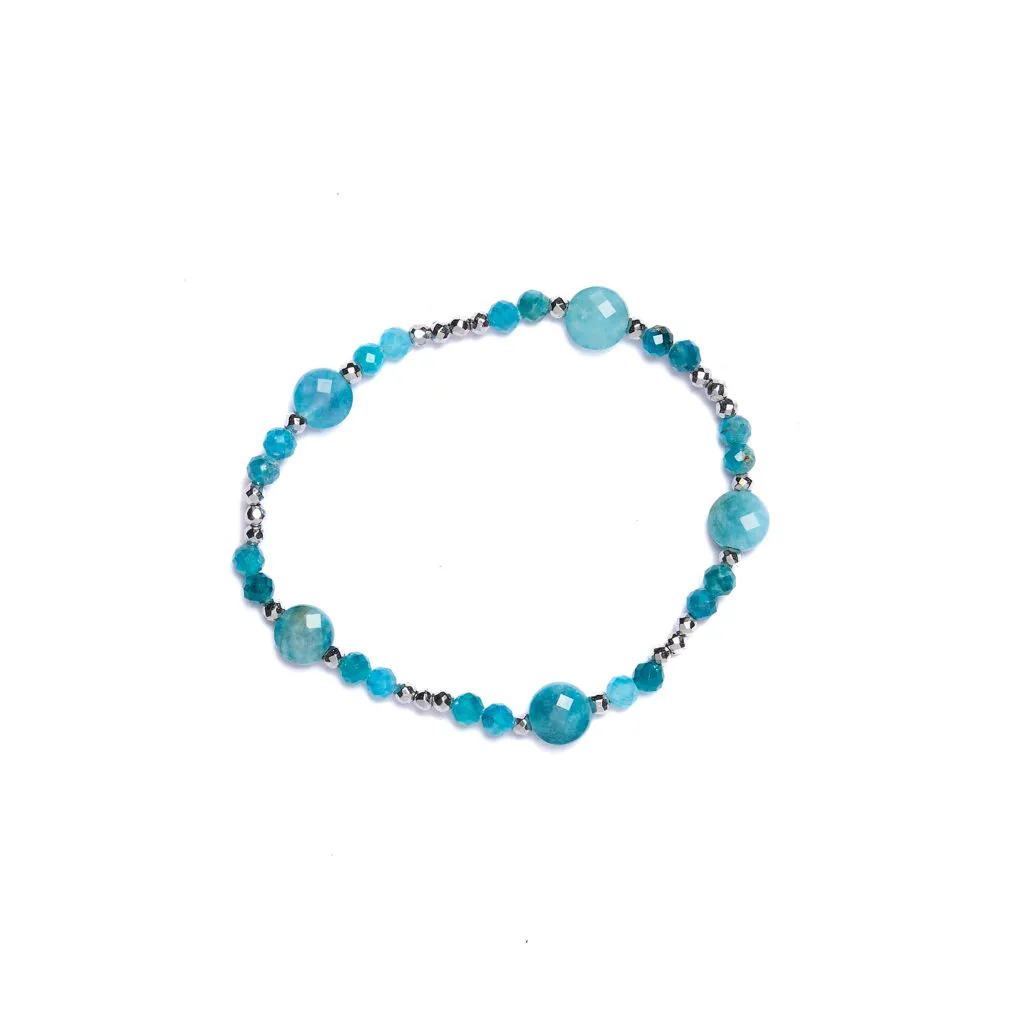 Bracciale Elastico in Ematite ed Apatite