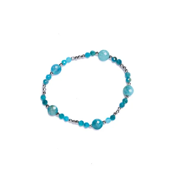 Bracciale Elastico in Ematite ed Apatite